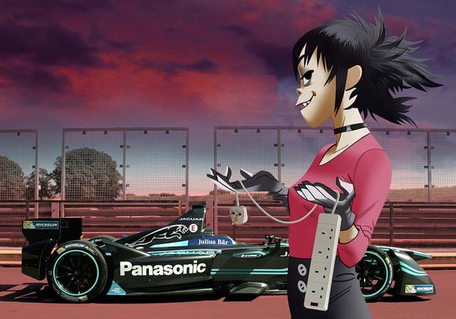 ゴリラズのヌードル 世界最速の電気自動車レース フォーミュラe のチーム パナソニック ジャガー レーシング の大使に 特別映像が公開 Amass