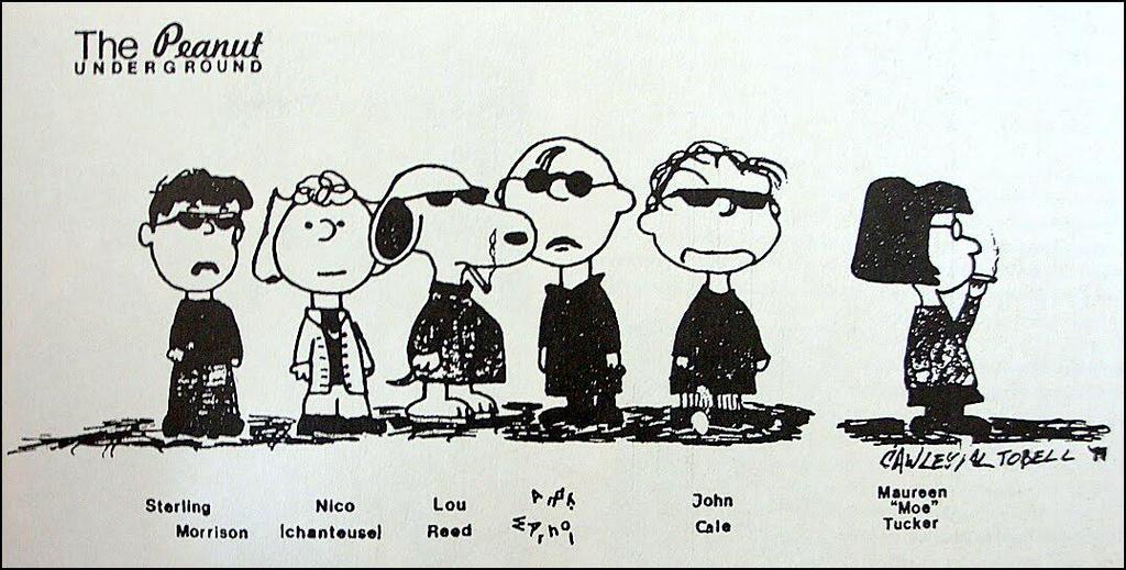 ヴェルヴェット アンダーグラウンドのメンバーをスヌーピーなど ピーナッツ のキャラクター達で表現したパロディ絵 The Peanuts Underground が話題に Amass