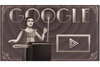 Googleロゴでテルミン・レッスン、テルミン奏者クララ・ロックモア生誕105周年記念ロゴ