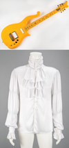 プリンスが『パープル・レイン』の撮影で着た白いフリルシャツ＆特注の黄色クラウドギターが競売中