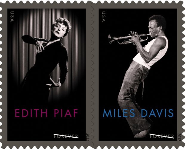 Miles Davis / Edith Piaf Stamps