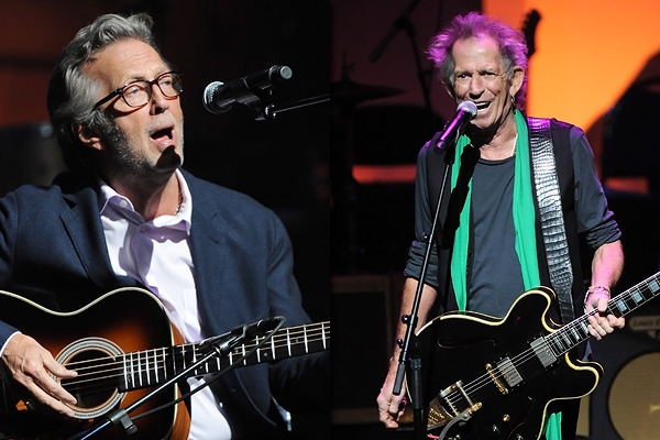 Keith Richards, Eric Clapton / Photo by Kevin Mazur/WireImage