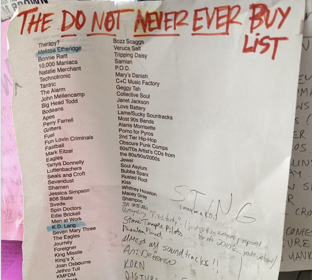 “Do Not Never Ever Buy” List From a Chicago Record Shop
