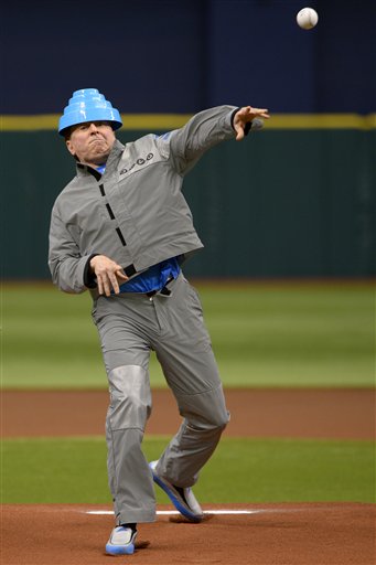 DEVO Throws First Pitch - Tampa Rays Baseball Game 9/23/12