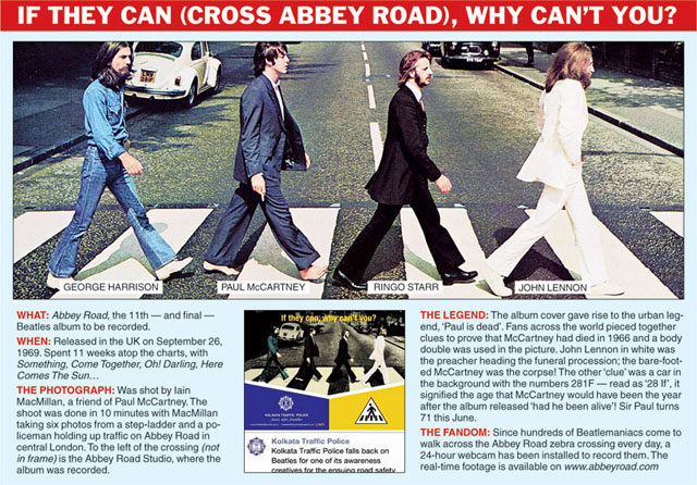 BEATLES ‘ABBEY ROAD’ COVER USED FOR TRAFFIC SAFETY CAMPAIGN