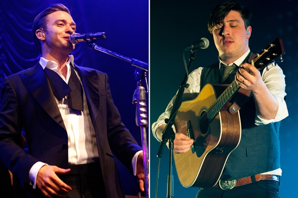 Justin Timberlake and Marcus Mumford of Mumford & Sons