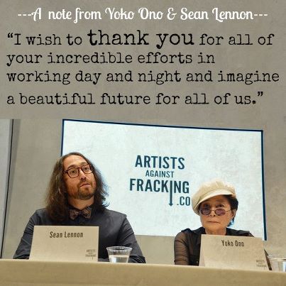 Artists Against Fracking - Sean Lennon, Yoko Ono