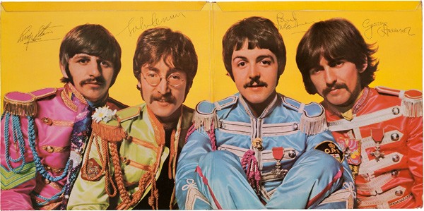 The Beatles' Sgt. Pepper's Lonely Hearts Club Band album autographed by all four band members