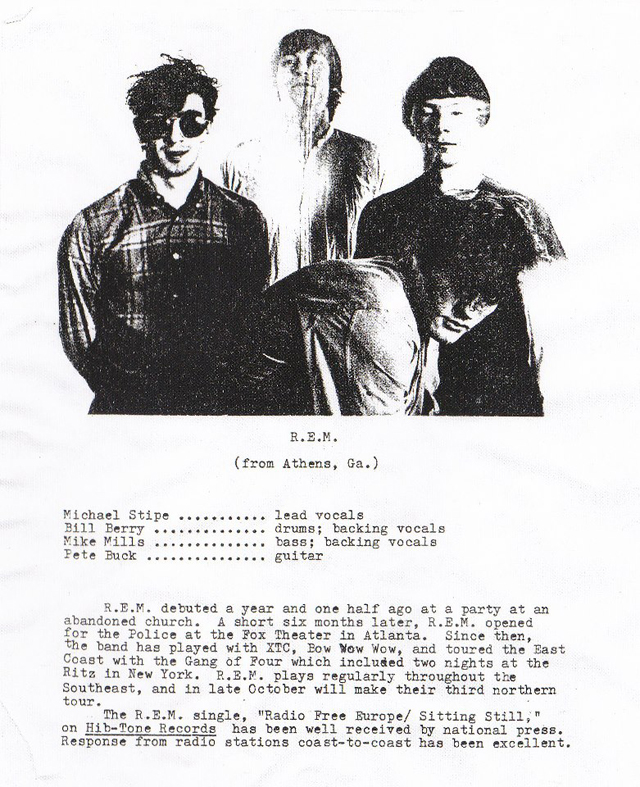 R.E.M.'s first press bio