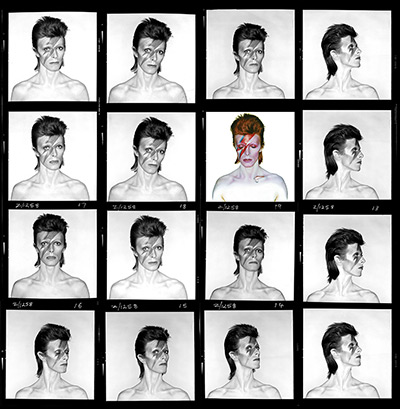 David Bowie / Aladdin Sane contact sheet