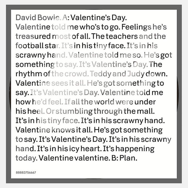 David Bowie / Valentine's Day [7” picture disc]