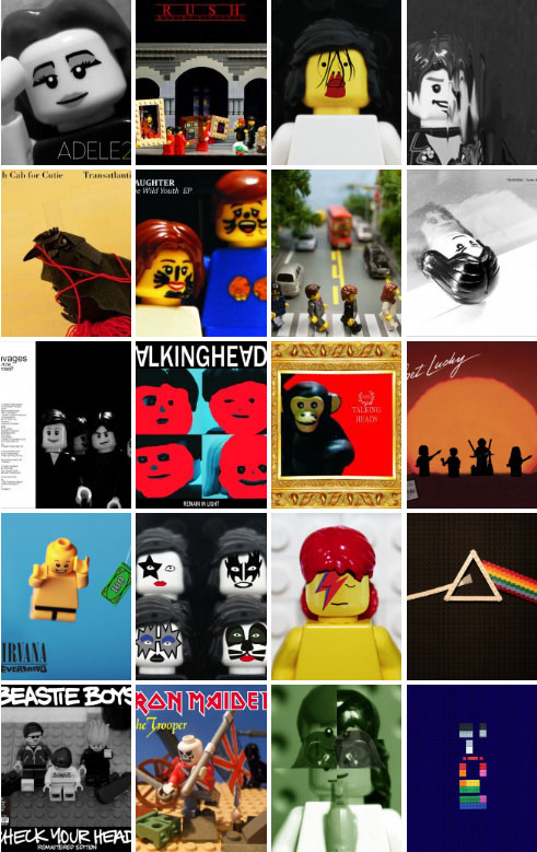 20 Album Covers Redone with Legos - Stereotude