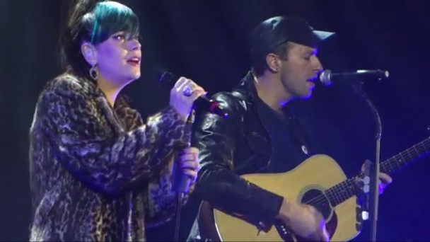 Lily Allen and Chris Martin