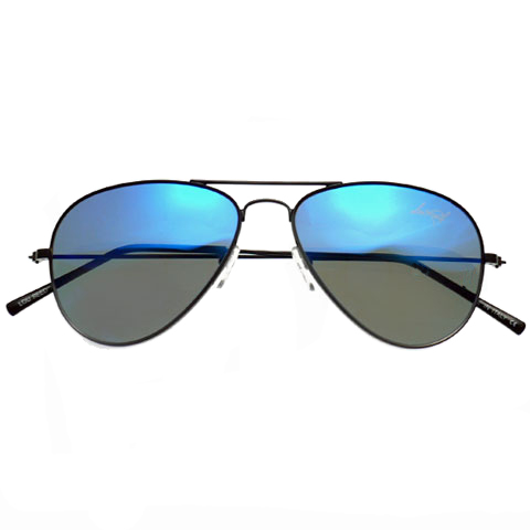 LouReed×illesteva AVIATOR Matte Black／Blue Mirrored Lenses