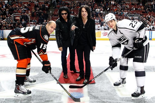 KISS - Ceremonial Puck Drop From NHL Game