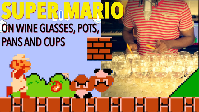 Super Mario Bros Theme Song on Wine Glasses