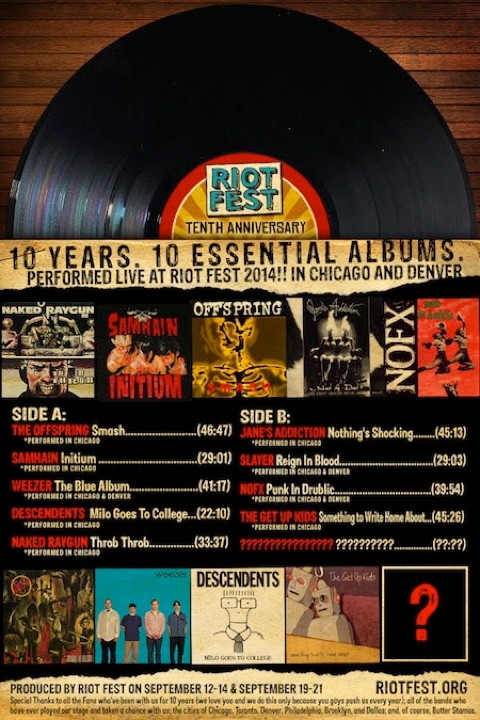 Riot Fest - 10 Years. 10 Essential Albums.