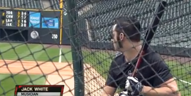 Jack White takes batting practice with Rockies