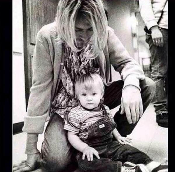 Frances Bean Cobain and Kurt Cobain