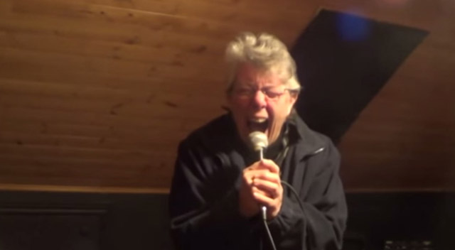 My Mother recording grindcore vocals!