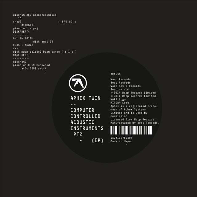 Aphex Twin / Computer Controlled Acoustic Instruments pt2 EP