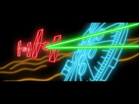 Star Wars: Episode VII - The Force Awakens teaser trailer. (in neon)