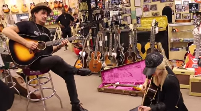 Richie Sambora and Orianthi shops at Norman's Rare Guitars