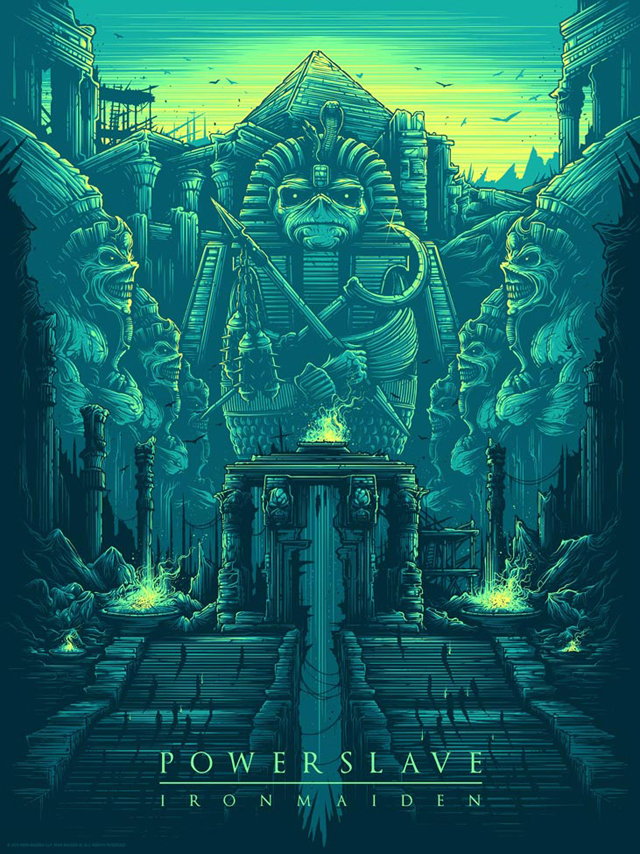 Iron Maiden / Powerslave - a silk screen print by Dan Mumford