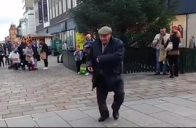 elderly man dancing