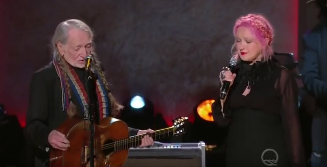 Willie Nelson and Cyndi Lauper