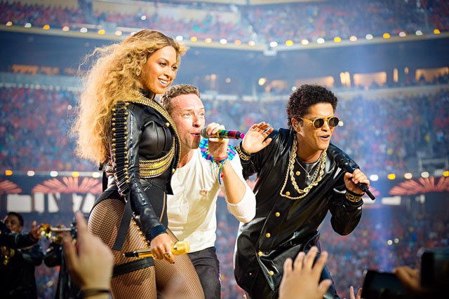 Coldplay, Beyonce, Bruno Mars