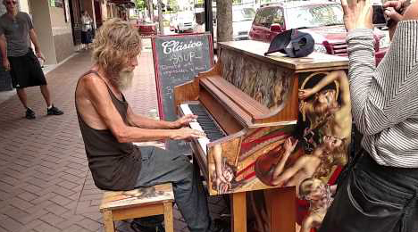 Homeless Man Plays Piano Beautifully (Sarasota, FL)