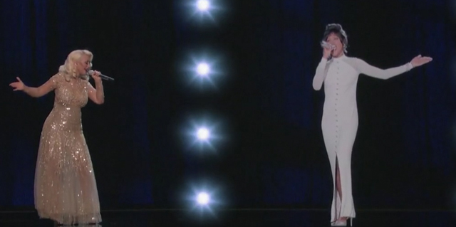 Christina Aguilerra and Whitney Houston Hologram