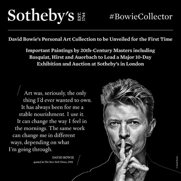 Exhibition/auction of Bowie’s art collection