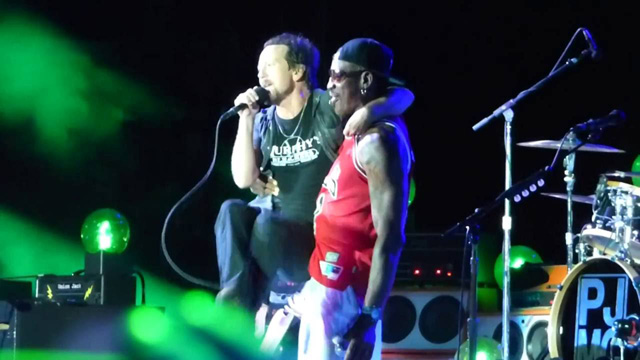 Pearl Jam with Dennis Rodman