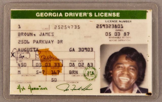 James Brown - driver's license
