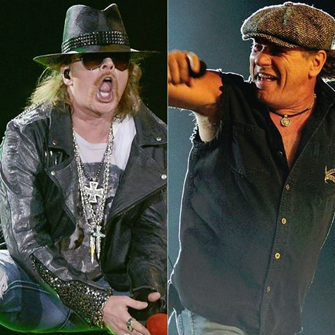 Axl Rose and Brian Johnson