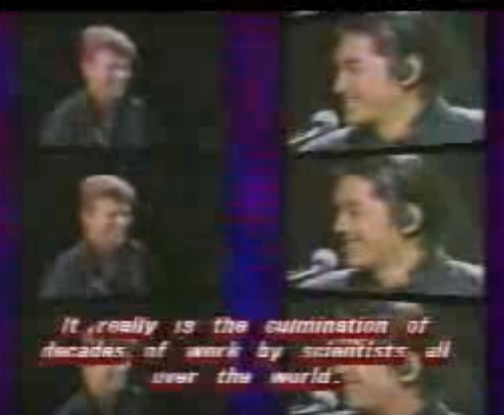 David Bowie talking to Ryuichi Sakamoto via satellite in Japanese - 1988