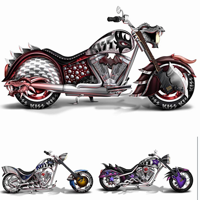 Mini KISS Motorcycle Sculptures
