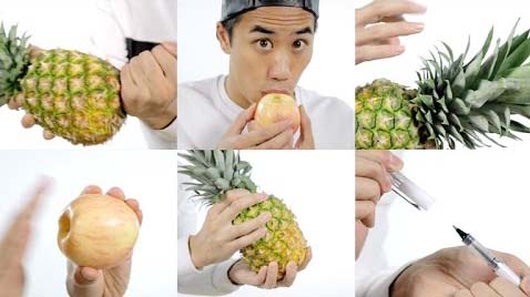 ANDREW HUANG - PPAP performed with pineapples, apples, and pens.