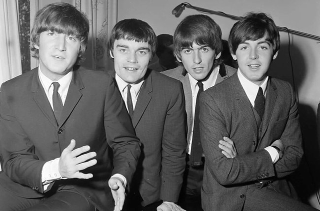 John Lennon, Jimmie Nicol, George Harrison and Paul McCartney photographed in 1964. Photo by Mark and Colleen Hayward/Getty Images