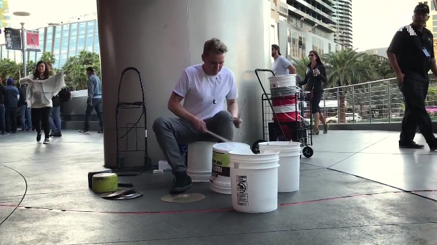 Street  Bucket Drummer