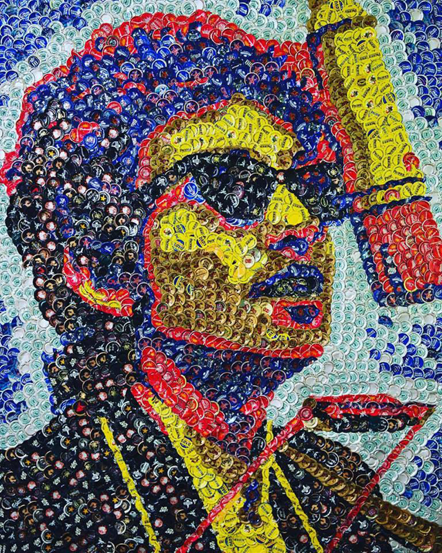 Bob Dylan - JAM Bottle Cap Art / Jeffrey Adam Meszaros