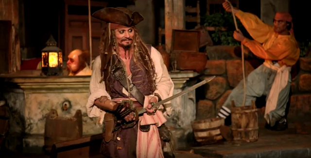 Johnny Depp Surprises Fans as Captain Jack Sparrow at Disneyland!