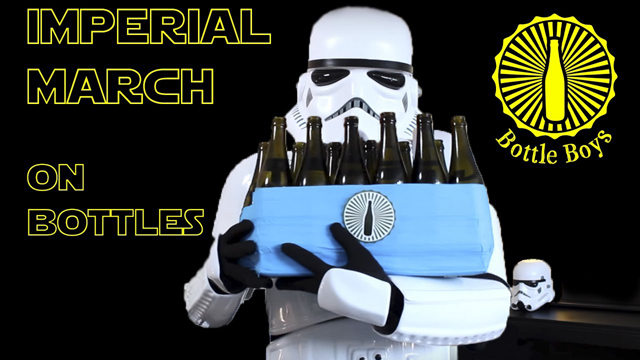 Four Storm Troopers Playing Imperial March on Bottles - Star Wars (Bottle Boys)