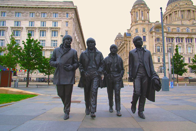 The Beatles Statue Pier Head Liverpool England UK
