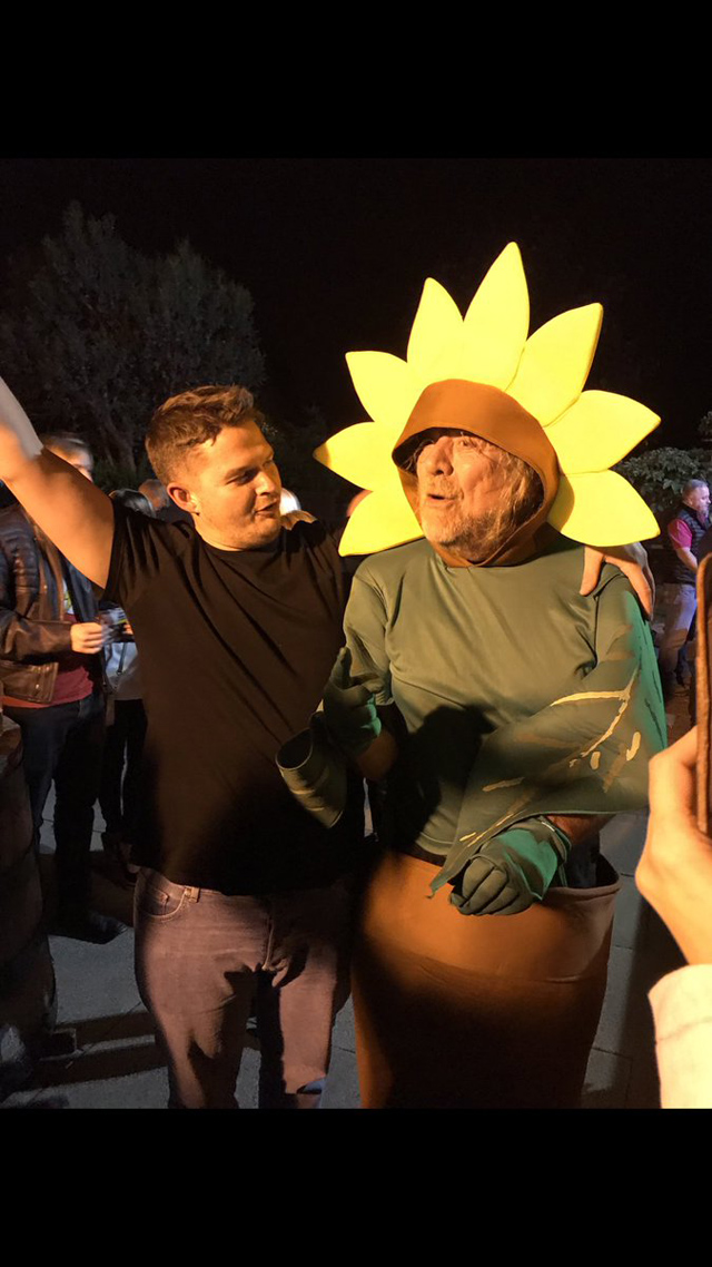 Robert Plant dressed as a plant