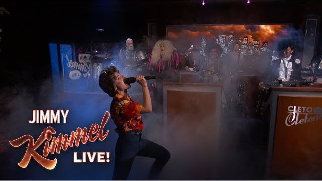 Kristen Bell & Dave Grohl Perform Frozen & Metallica Mash-Up - Jimmy Kimmel Live
