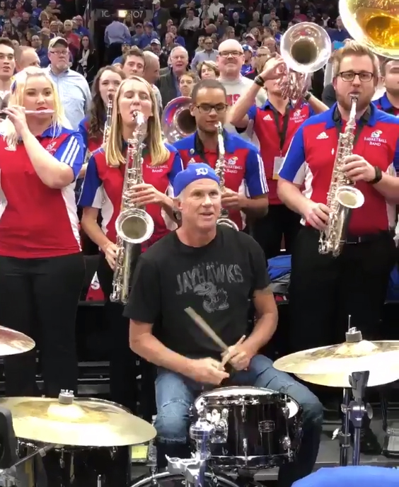 Chad Smith Play with the Kansas University Band