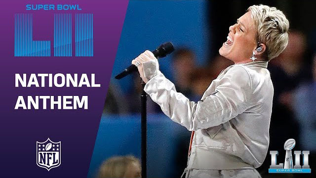 Pink Belts Out the National Anthem! | Super Bowl LII NFL Pregame
